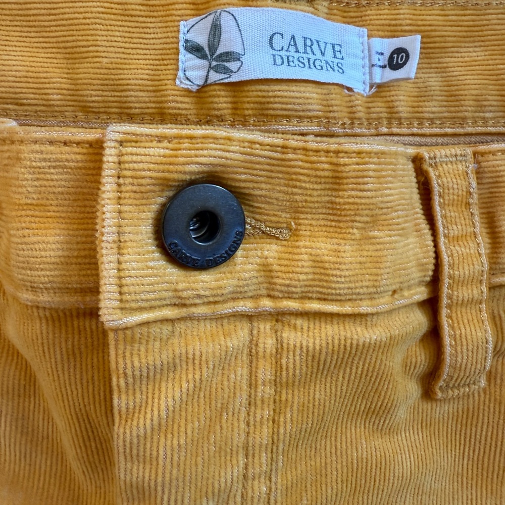 Carve Designs Oahu Corduroy Shorts, Sunflower Yellow - Size 10